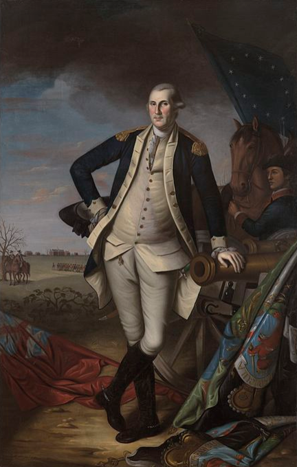 George Washington at the Battle of Princeton, by Charles Willson Peale, Oil on canvas 1783–84, 237 x 145 cm. Princeton University, commissioned by the Trustees.